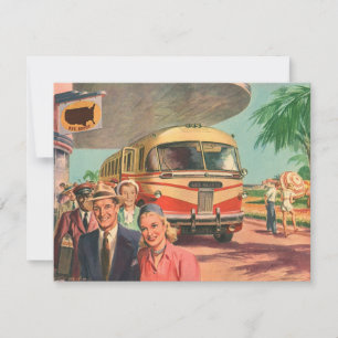 Vintage Reisende am Busbahnhof