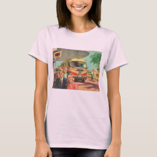 Vintage Reisende am Busbahnhof T-Shirt