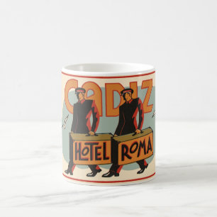 Vintage-Reisepageboys Hotel Roma, Cadiz, Spanien Tasse