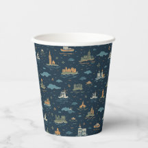 Vintage Reisepapierbecher Design