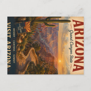 Vintage-Reiseplakat Arizona Grand Canyon mit De Feiertagspostkarte