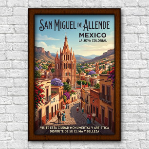 Vintage-Reiseplakat aus San Miguel de Allende von Poster