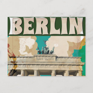 Vintage-Reiseplakat Berlin Postkarte