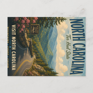Vintage Reiseplakat Blue Ridge Parkway North Carol Feiertagspostkarte