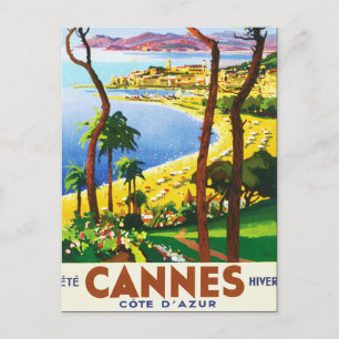 Vintage-Reiseplakat Cannes Cote D'Azur Französisch Postkarte