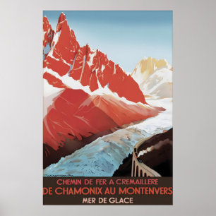 Vintage-Reiseplakat Chamonix Montenvers Druck Poster