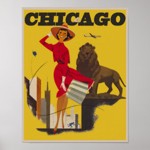 Vintage-Reiseplakat Chicago Windy City Poster