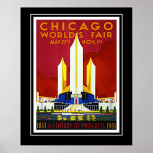 Vintage-Reiseplakat Chicago World's Fair groß Poster