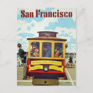 Vintage-Reiseplakat der San Francisco Cable Car Postkarte