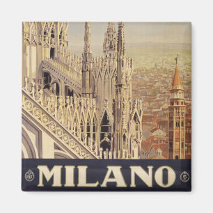 Vintage-Reiseplakat des Domes in Mailand, Italien Magnet