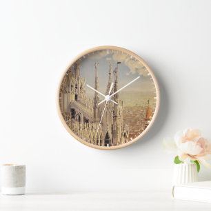 Vintage-Reiseplakat des Domes in Mailand, Italien Uhr