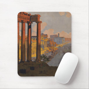 Vintage Reiseplakat des Forum Romanum bei Morgendä Mousepad