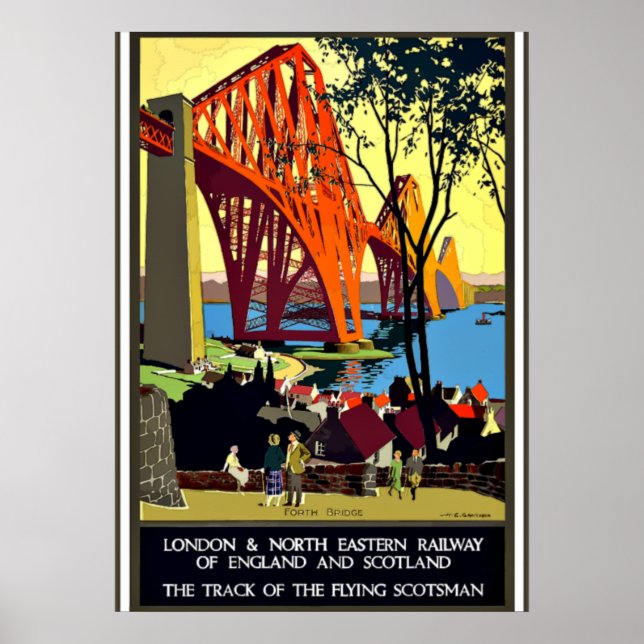 Vintage Reiseplakat - England und Schottland Poster (Vorne)