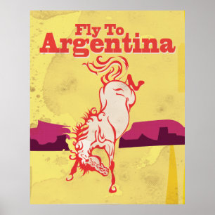 Vintage Reiseplakat Fly To Argentina Poster