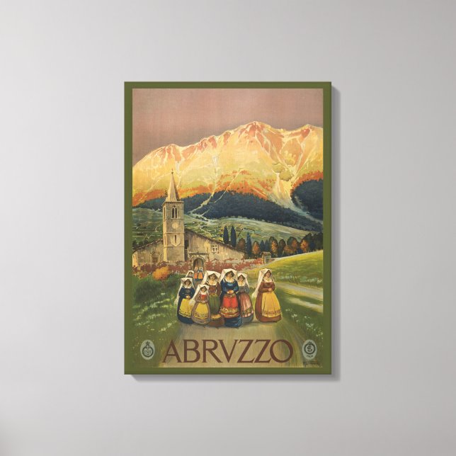 Vintage Reiseplakat für Abruzzen, Italien. Leinwanddruck (Vorderseite)