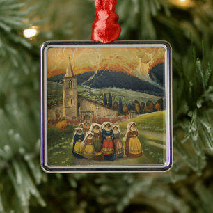 Vintage Reiseplakat für Abruzzen, Italien. Ornament Aus Metall