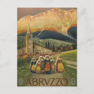 Vintage Reiseplakat für Abruzzen, Italien. Postkarte