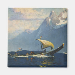Vintage-Reiseplakat für Alaska Northern Pacific Magnet