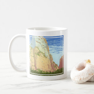 Vintage Reiseplakat für den Zion Nationalpark Kaffeetasse