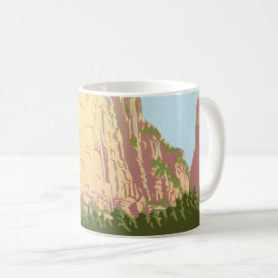 Vintage Reiseplakat für den Zion Nationalpark Kaffeetasse