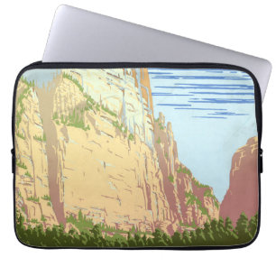Vintage Reiseplakat für den Zion Nationalpark Laptopschutzhülle