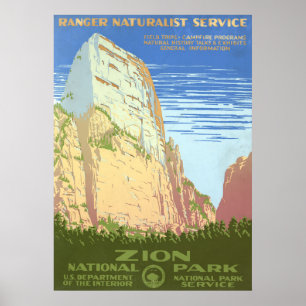 Vintage Reiseplakat für den Zion Nationalpark Poster