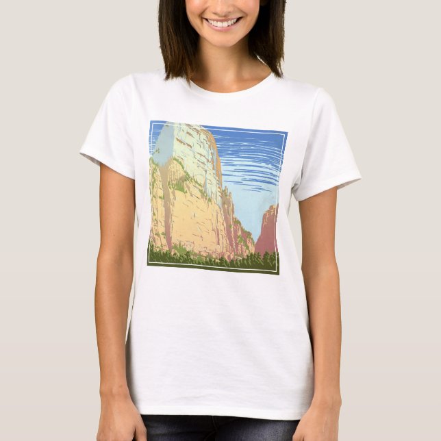 Vintage Reiseplakat für den Zion Nationalpark T-Shirt (Vorderseite)