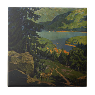 Vintage-Reiseplakat für die Adirondack Mountains Fliese