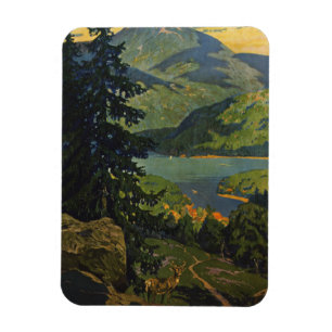 Vintage-Reiseplakat für die Adirondack Mountains Magnet