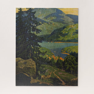 Vintage-Reiseplakat für die Adirondack Mountains Puzzle