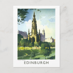 Vintage-Reiseplakat für Edinburgh in Schottland Postkarte