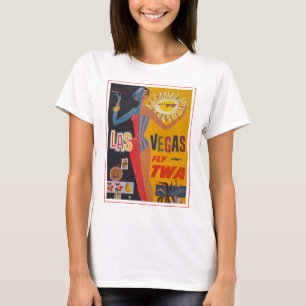 Vintage-Reiseplakat für Flüge mit Twa nach Las Veg T-Shirt