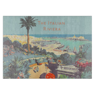 Vintage-Reiseplakat für Genua, Italienische Rivier Schneidebrett