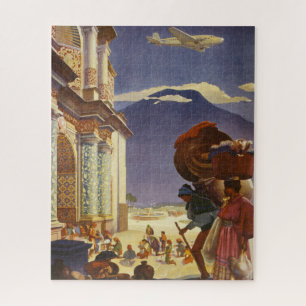 Vintage-Reiseplakat für Guatemala Puzzle