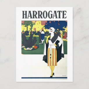 Vintage-Reiseplakat für Harrogate Postkarte