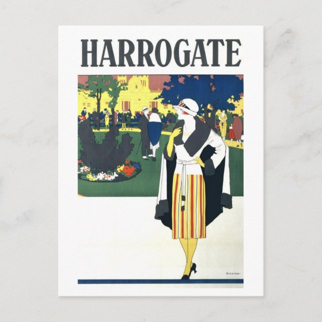 Vintage-Reiseplakat für Harrogate Postkarte (Vorderseite)