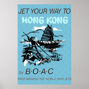 Vintage Reiseplakat für Hongkong Poster