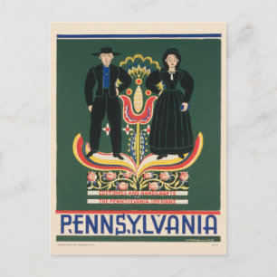 Vintage-Reiseplakat für Lancaster County, Pa Postkarte