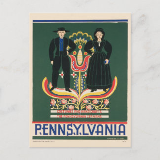 Vintage-Reiseplakat für Lancaster County, Pa Postkarte