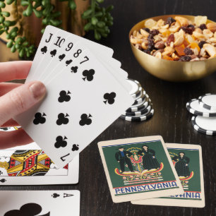 Vintage-Reiseplakat für Lancaster County, Pa Spielkarten