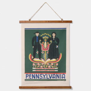 Vintage-Reiseplakat für Lancaster County, Pa Wandteppich Mit Holzrahmen