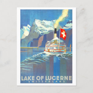 Vintage-Reiseplakat für Luzern, Schweiz, Postkarte