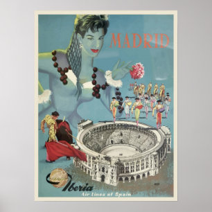 Vintage-Reiseplakat für Madrid, Spanien Poster