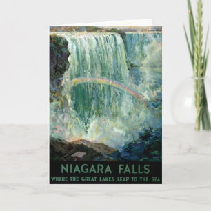 Vintage Reiseplakat für Niagarafälle Karte
