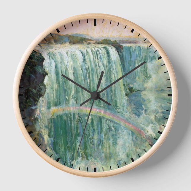 Vintage Reiseplakat für Niagarafälle Uhr (Vorderseite)