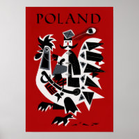 Vintage Reiseplakat für Polen