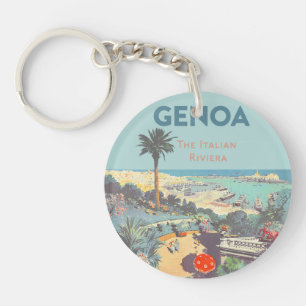 Vintage-Reiseplakat Genua Italienische Riviera 193 Schlüsselanhänger
