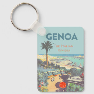Vintage-Reiseplakat Genua Italienische Riviera 193 Schlüsselanhänger