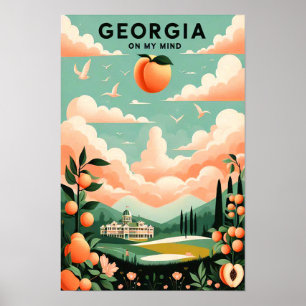 Vintage-Reiseplakat Georgia Peach Poster