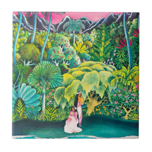 Vintage-Reiseplakat Hawaii Fliese